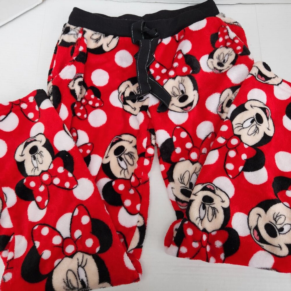 DISNEY MINNIE MOUSE Soft Fleece Lounge Pants Sleepwear MEDIUM Pockets
